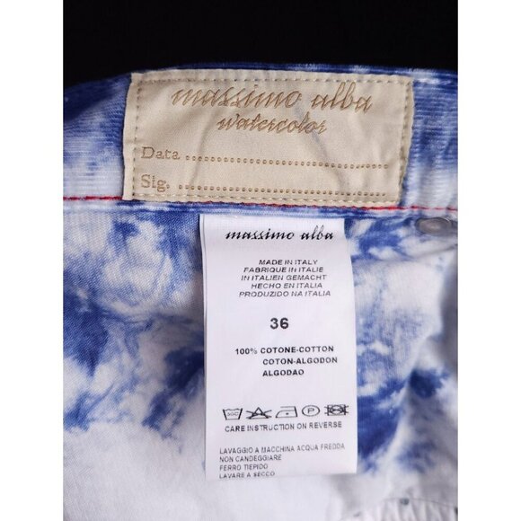 Massimo Alba Slim-Fit Tie-Dyed Cotton-Corduroy Shorts Size 36 L Blue Mens $375 - Picture 14 of 16